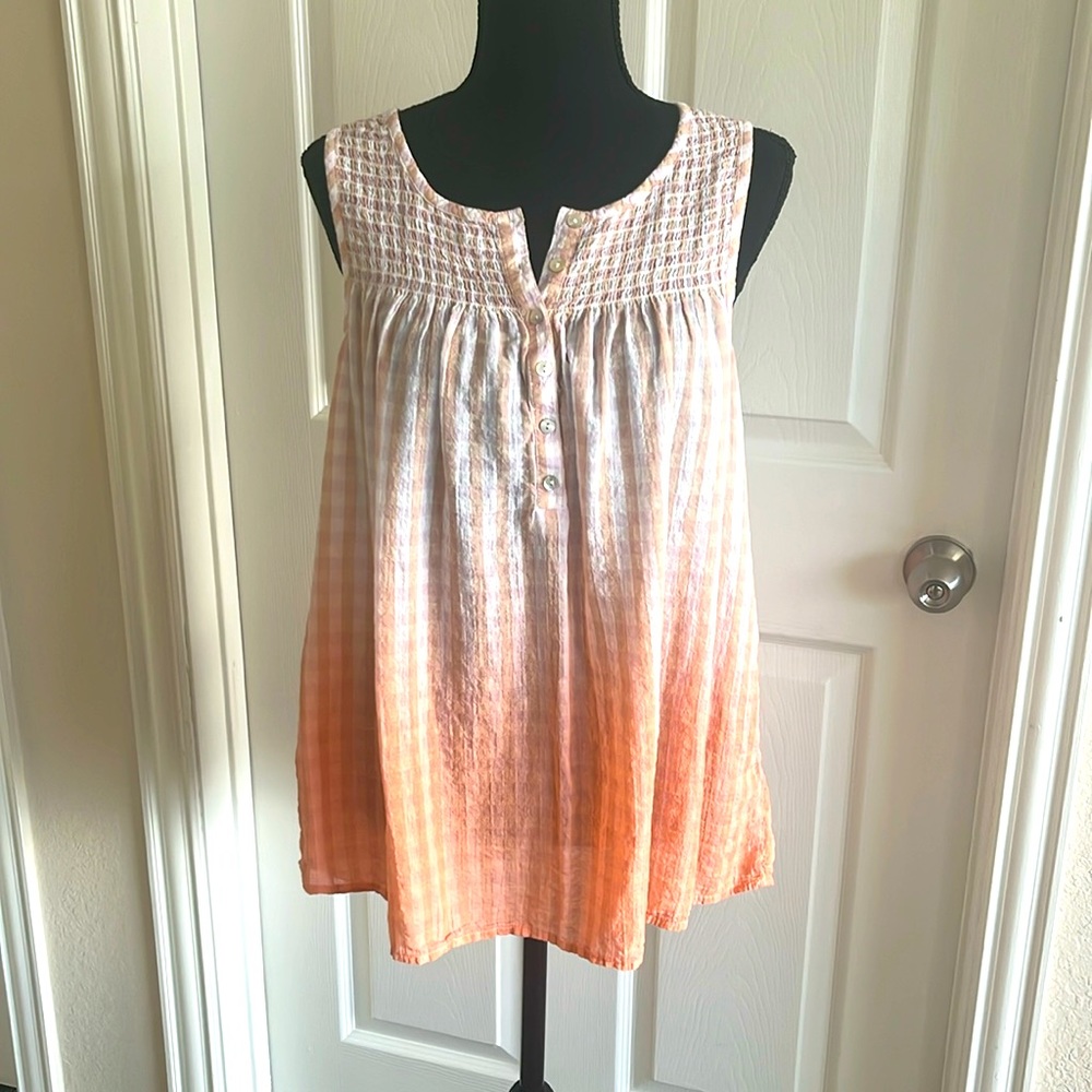 Pink ombré blouse. Very flowy summer blouse.